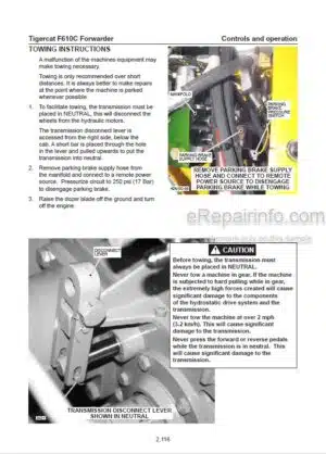 Photo 1 - Tigercat F610C Operators Manual Forwarder 36306A
