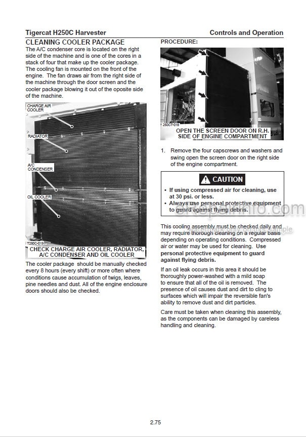 Photo 1 - Tigercat H250C Operators Manual Harvester 38087AENG