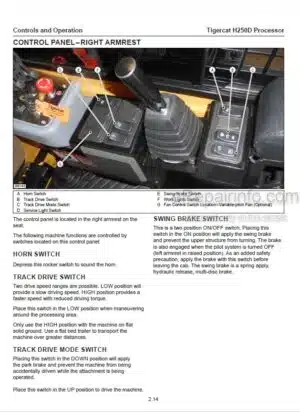Photo 3 - Tigercat H250D Operators Manual Processor 51066AENG