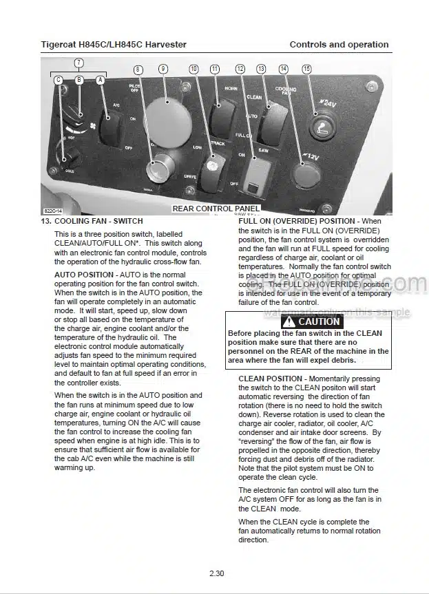 Photo 1 - Tigercat H845C LH845C Operators Manual Harvester 32268AENG
