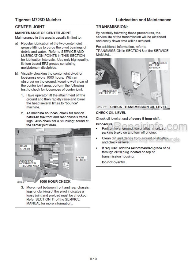 Photo 1 - Tigercat M726D Service Manual Mulcher 24260A