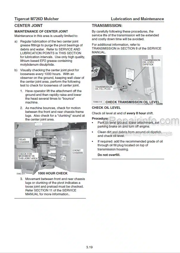 Photo 1 - Tigercat M726D Service Manual Mulcher 24260A