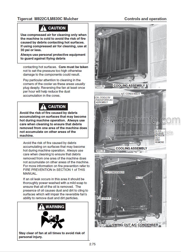 Photo 1 - Tigercat M822C LM830C Operators Manual Mulcher 0729A