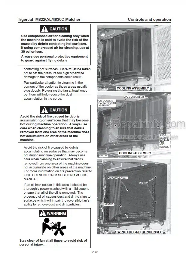 Photo 1 - Tigercat M822C LM830C Operators Manual Mulcher 0729A