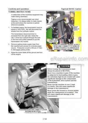 Photo 3 - Tigercat S610C Operators Manual Carrier 36309A