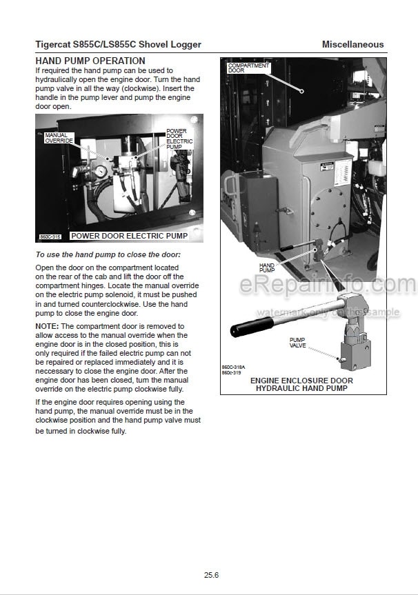 Photo 1 - Tigercat S855C LS855C Service Manual Shovel Logger 33047A