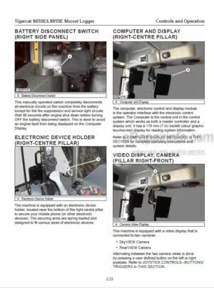 Photo 1 - Tigercat S855E LS855E Operators Manual Shovel Logger 51128AENG