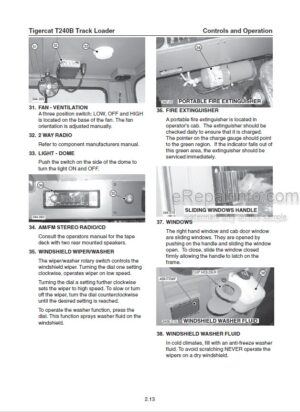 Photo 8 - Tigercat T240B Operators Manual Track Loader 29312A