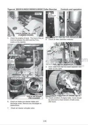 Photo 11 - Tigercat X822C LX822C X830C LX830C Operators Manual Feller Buncher 29528A