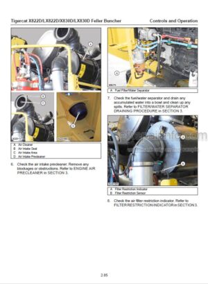 Photo 2 - Tigercat X822D LX824D X830D LX830D Operators Manual Feller Buncher 6198AENG