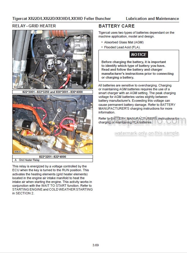 Photo 1 - Tigercat X824D LX826D X830D LX830D Operators Manual Feller Buncher 198AENG