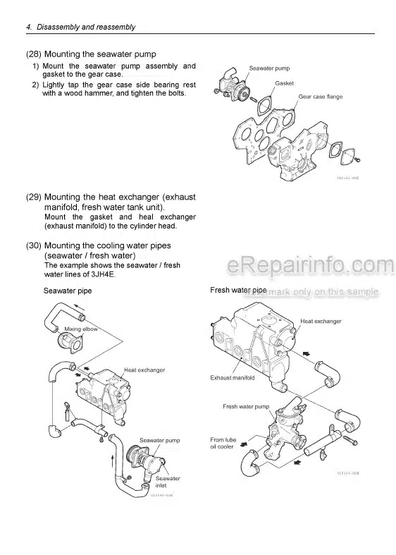 Photo 1 - Yanmar 3JH4E 4JH4E 4JH4-TE 4JH4-HTE Service Manual Marine Diesel Engine 0BJH4-G00101