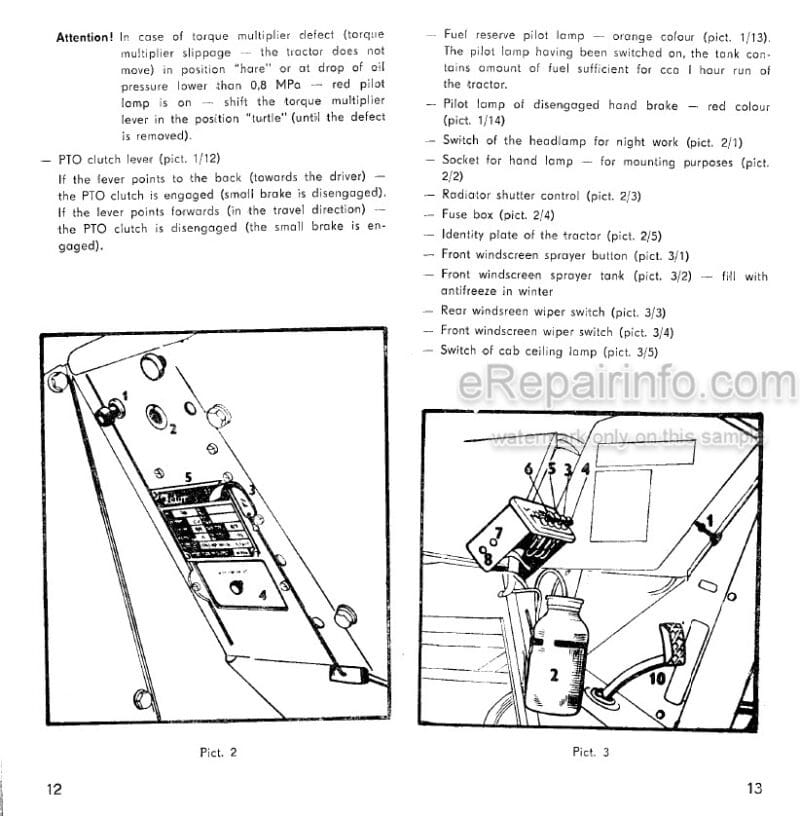 Photo 1 - Zetor 10011 10045 16045 Operators Manual Tractor 735342310128