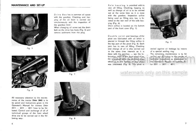 Photo 1 - Zetor 3045 Operators Manual Tractor