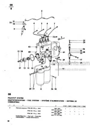 Photo 1 - Zetor 5011 6011 6045 7011 7045 7045H List Of Spare Parts Tractor