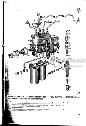 Photo 1 - Zetor 5711 5718 5745 5748 List Of Spare Parts Tractor