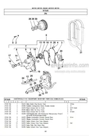 Photo 1 - Zetor 8641 9641 10641 11441 11741 Forterra Turbo Spare Parts Catalog Tractor 22.22.12.381