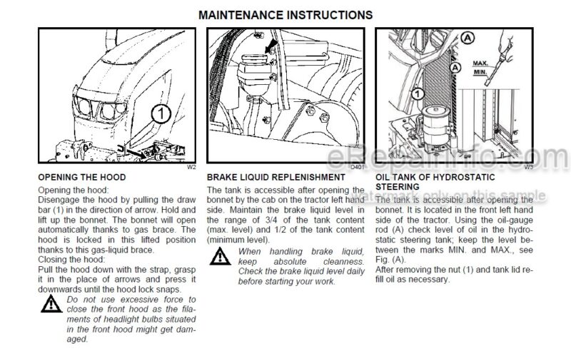 Photo 1 - Zetor Forterra 95 105 115 125 135 Supplement Operators Manual Tractor 222.212.528
