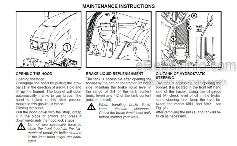 Photo 1 - Zetor Forterra 95 105 115 125 135 Supplement Operators Manual Tractor 222.212.528