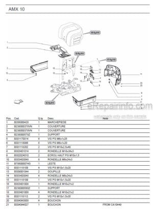 Photo 8 - Ammann AMX10 Parts Catalog Mini Excavator GER