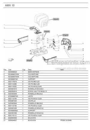 Photo 8 - Ammann AMX10 Parts Catalog Mini Excavator GER