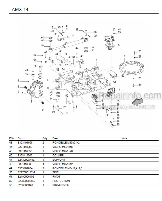 Photo 1 - Ammann AMX14 Parts Catalog Mini Excavator GER