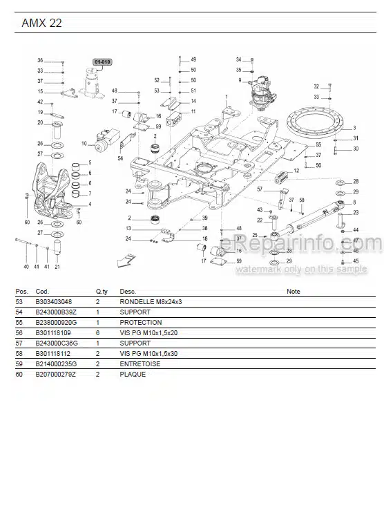 Photo 1 - Ammann AMX22 Parts Catalog Mini Excavator GER