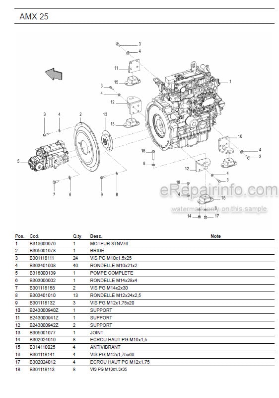Photo 1 - Ammann AMX25 Parts Catalog Mini Excavator GER