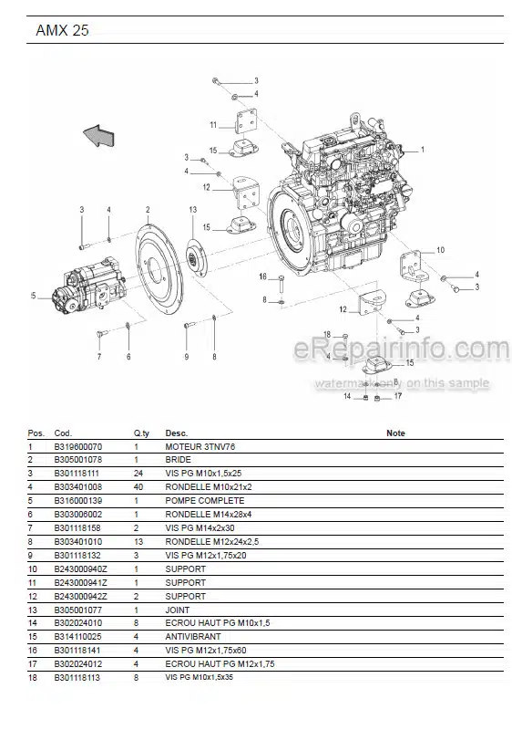 Photo 1 - Ammann AMX25 Parts Catalog Mini Excavator GER
