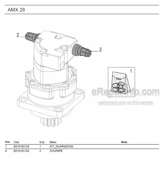 Photo 1 - Ammann AMX28 Parts Catalog Mini Excavator GER