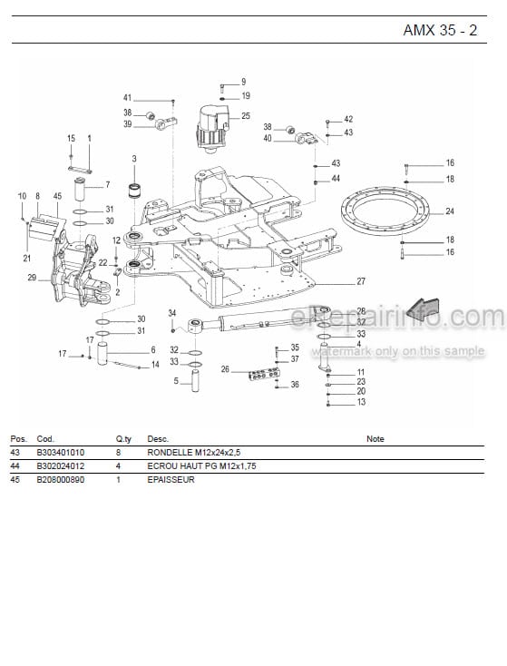Photo 1 - Ammann AMX35-2 Parts Catalog Mini Excavator GER