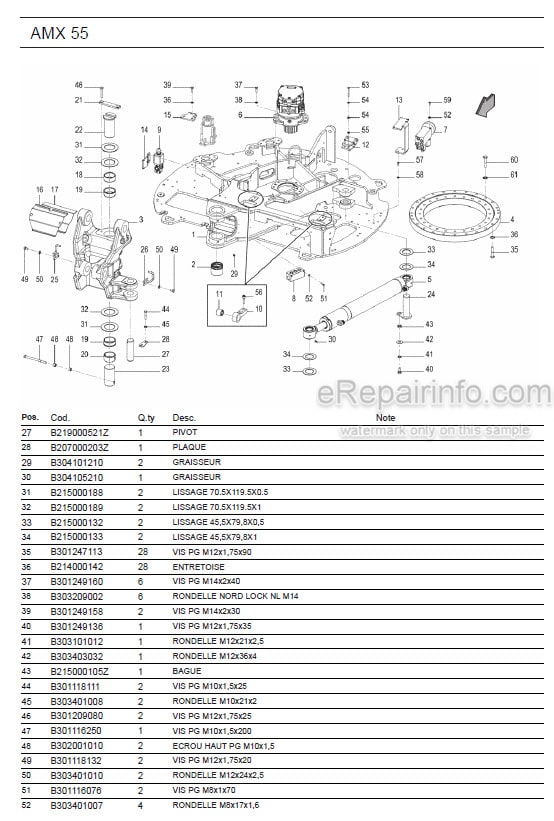 Photo 1 - Ammann AMX55 Parts Catalog Mini Excavator GER