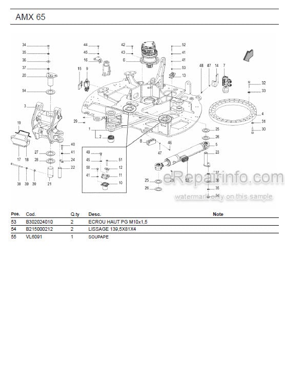 Photo 1 - Ammann AMX65 Parts Catalog Mini Excavator GER