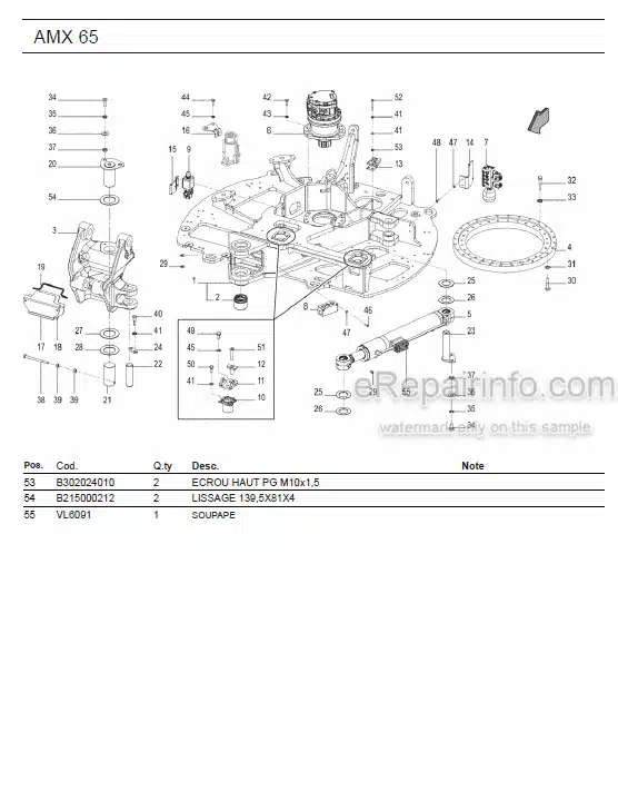 Photo 1 - Ammann AMX65 Parts Catalog Mini Excavator GER