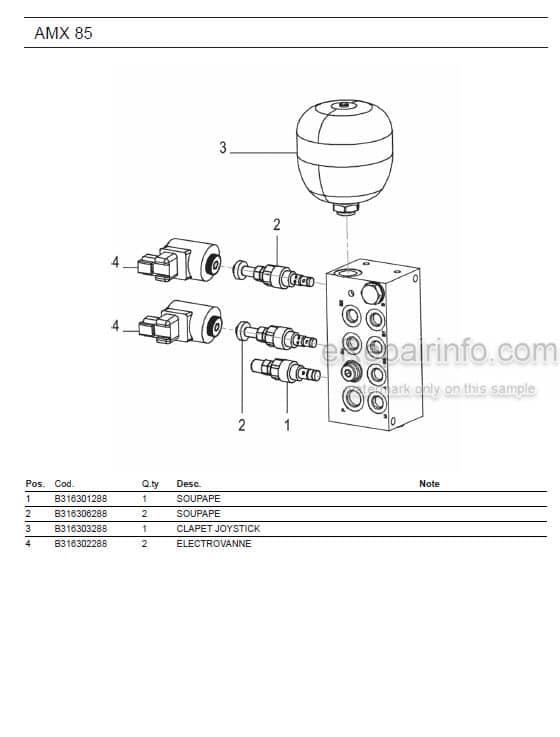 Photo 1 - Ammann AMX85 Parts Catalog Midi Excavator GER