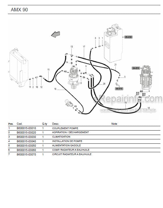 Photo 1 - Ammann AMX90 Parts Catalog Midi Excavator GER