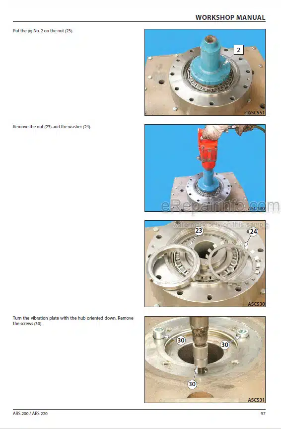 Photo 1 - Ammann ARS200 ARS220 Workshop Manual Single Drum Roller PIN3003126 PIN2522001