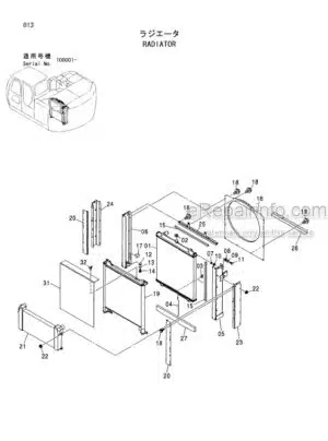 Photo 1 - Hitachi Zaxis 225US 225USLC 225US-E 225USLC-E Parts Catalog And Equipment Component Parts Excavator P1GF-1-5 P1GF-E1-3