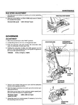 Photo 9 - Honda GX100 Operators Manual Engine ENG