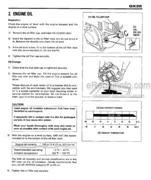 Photo 9 - Honda GX35 Owners Manual Engine ENG FRA GER ITA