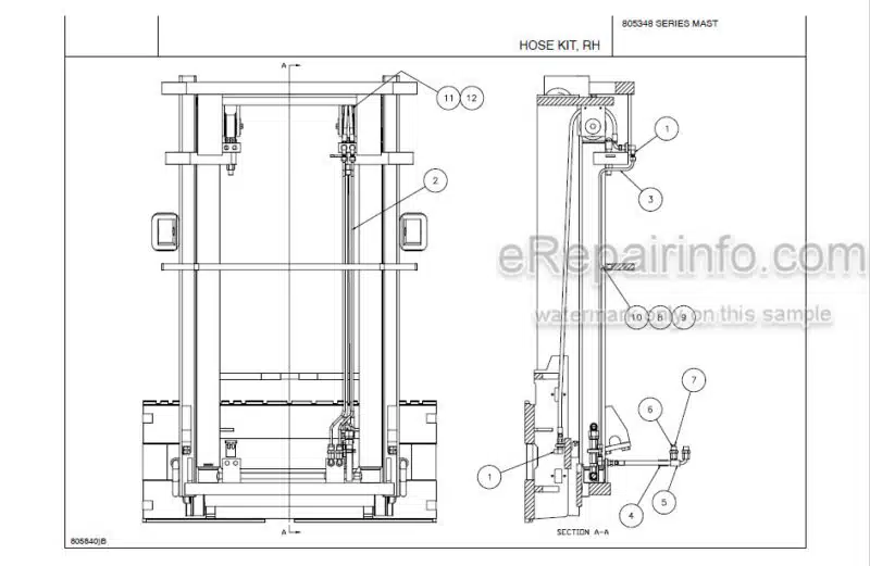 Photo 1 - Manitou 805348 MSI50H Parts Manual 2-Stage Mast 806872