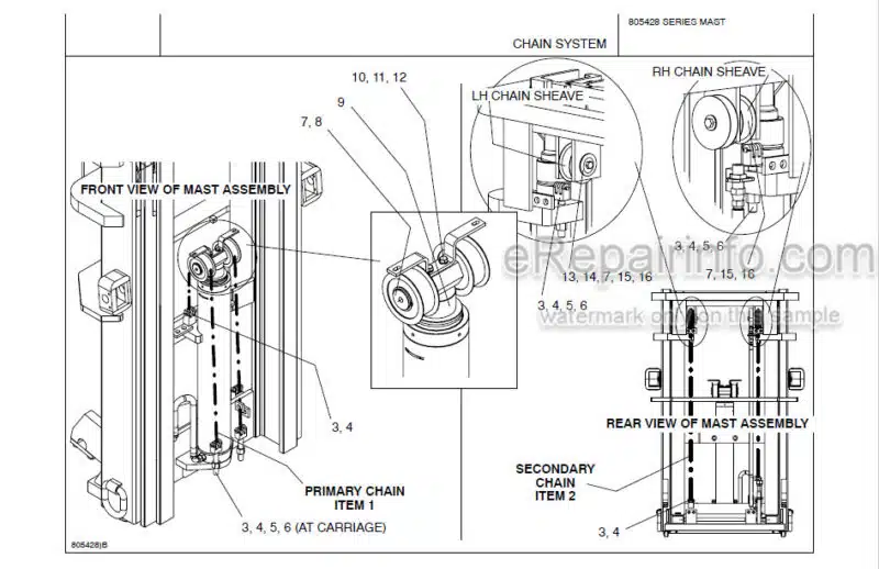 Photo 1 - Manitou 805428 Series Parts Manual 3 Stage Mast 809783
