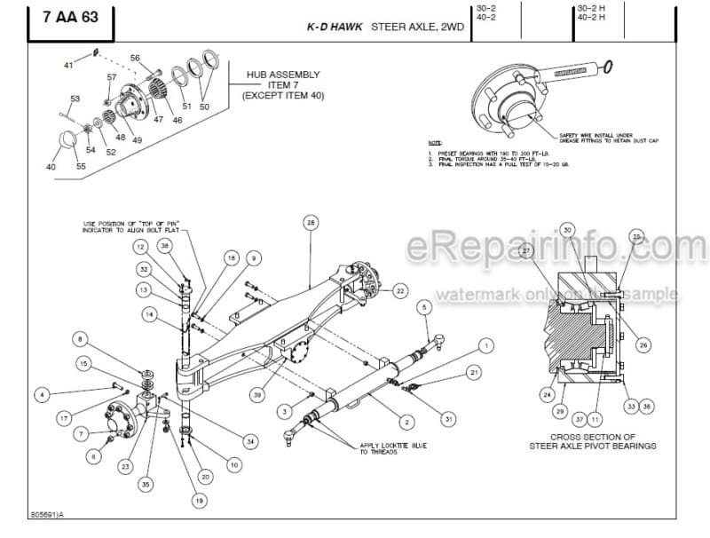 Photo 1 - Manitou K-D Hawk 30-2H 30-4H Parts Manual Forklift 806340