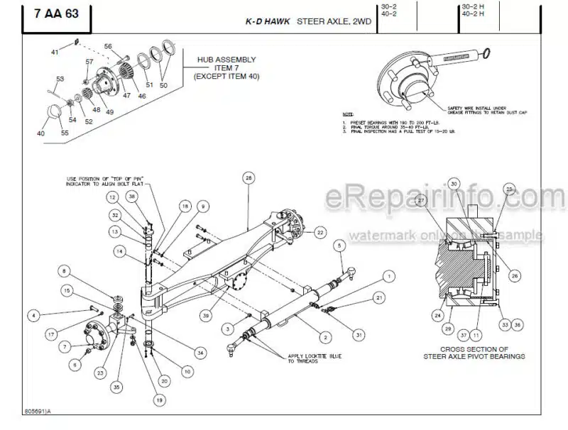 Photo 1 - Manitou K-D Hawk 30-2H 30-4H Parts Manual Forklift 806340