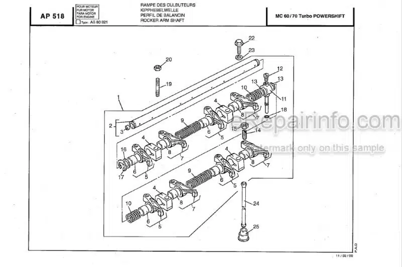 Photo 1 - Manitou MC40 To MC70 Turbo Powershift Parts Catalogue Forklift 547309C