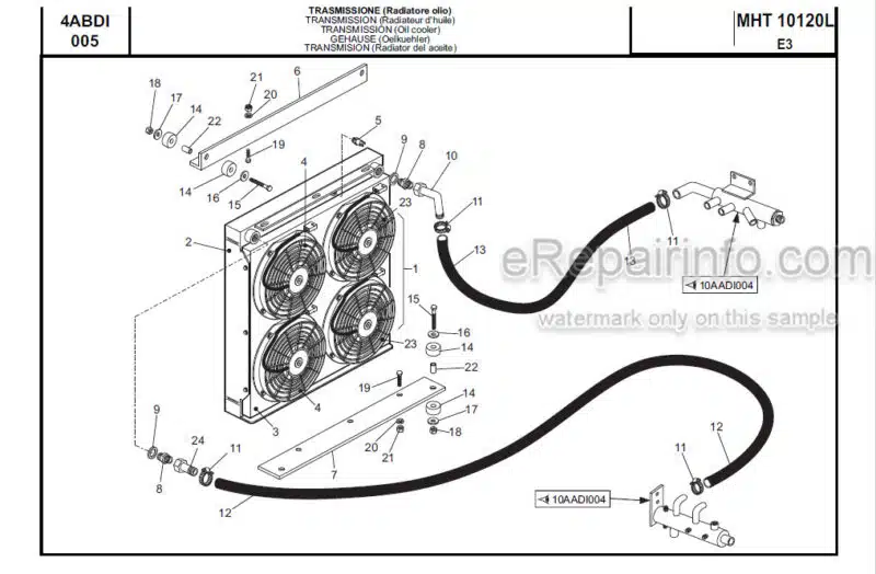 Photo 1 - Manitou MHT10120 M Series E3 Parts Manual Telehandler 648430