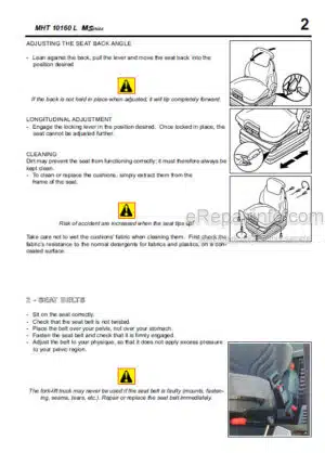 Photo 2 - Manitou MHT10160 M Series E2 Operators Service Manual Telehandler 648272AS