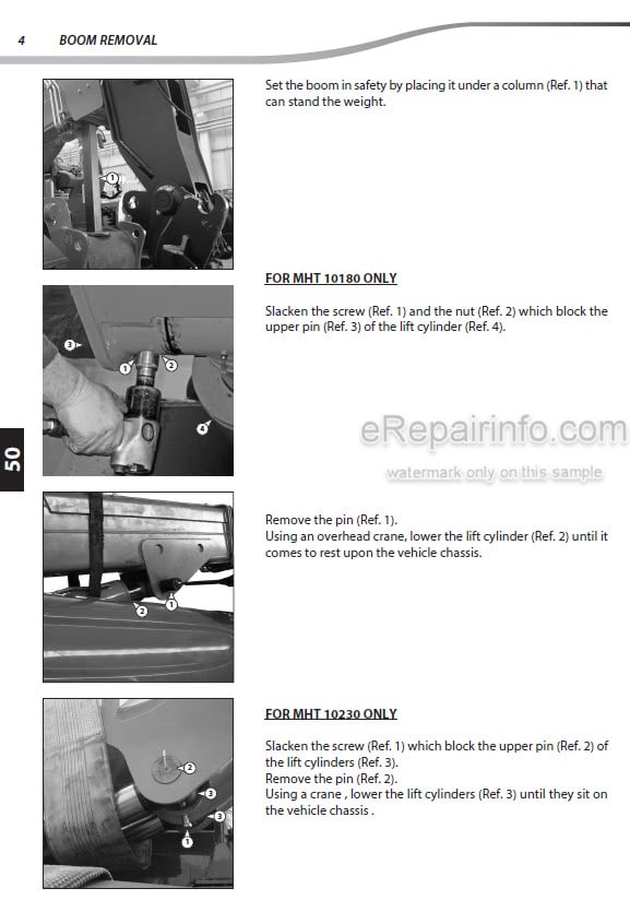 Photo 1 - Manitou MHT10180 129M ST4 S1 To MHT-X10230-129M ST3A S1 Mining Repair Manual Telehandler 647865EN