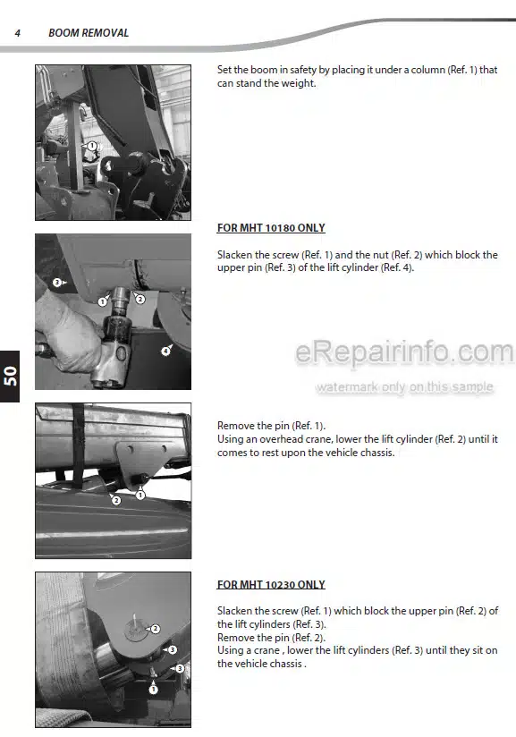 Photo 1 - Manitou MHT10180 129M ST4 S1 To MHT-X10230-129M ST3A S1 Mining Repair Manual Telehandler 647865EN