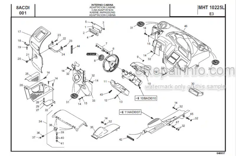 Photo 1 - Manitou MHT10225L E3 Parts Catalogue Telehandler 648657
